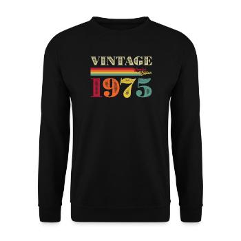 Vintage 1975 Retro Summer Tee - Unisex Sweatshirt - black - Front - Alina (178cm) & Michal (187cm)