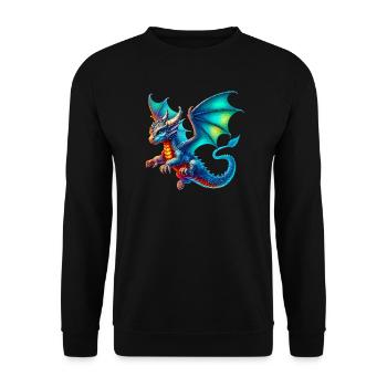 Dragon - Unisex Sweatshirt - black - Front - Alina (178cm) & Michal (187cm)