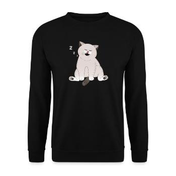 sleeping cat - Unisex Sweatshirt - black - Front - Alina (178cm) & Michal (187cm)