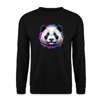 Panda - Unisex Pullover - Schwarz - Vorne - Alina (178cm) & Michal (187cm)