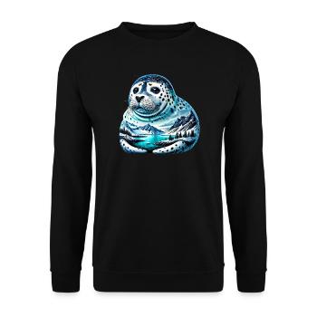 Seal - Unisex Sweatshirt - black - Front - Alina (178cm) & Michal (187cm)