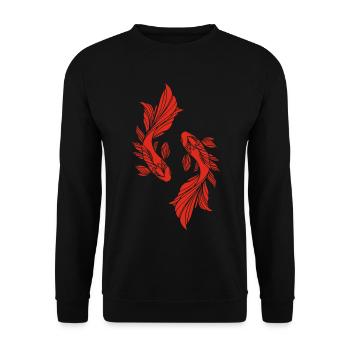 Deux poissons rouges - Sweat-shirt Unisexe - noir - Devant - Alina (178cm) & Michal (187cm)