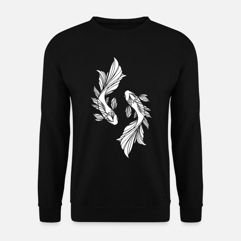 Two white fish - Unisex Sweatshirt - black