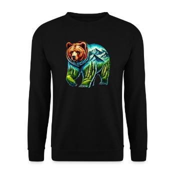 Ours - Sweat-shirt Unisexe - noir - Devant - Alina (178cm) & Michal (187cm)