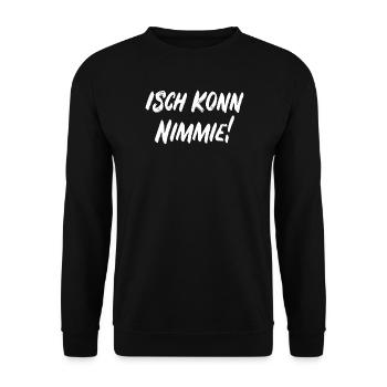 Isch konn nimmie! - Unisex Pullover - Schwarz - Vorne - Alina (178cm) & Michal (187cm)