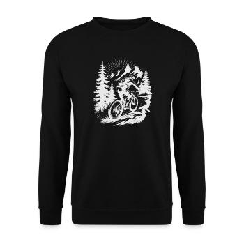 MTB Mountain Bike - Unisex Sweatshirt - black - Front - Alina (178cm) & Michal (187cm)