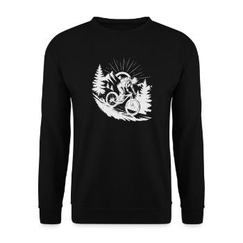 MTB Mountain Bike - Unisex Sweatshirt - black - Front - Alina (178cm) & Michal (187cm)