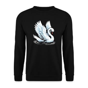 Swan - Unisex Sweatshirt - black - Front - Alina (178cm) & Michal (187cm)