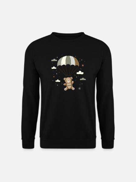 Ours avec parachute - Illustration d’animal ludique - Sweat-shirt Unisexe - noir