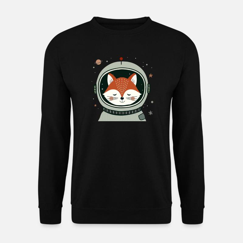 Rêver astronaute renard dans l’espace - Sweat-shirt Unisexe - noir
