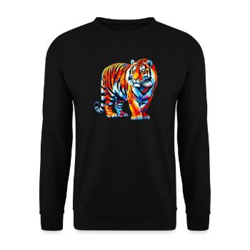 Tiger - Unisex Sweatshirt - black - Front - Alina (178cm) & Michal (187cm)
