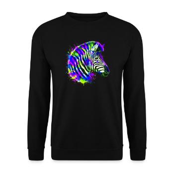 Zèbre - Sweat-shirt Unisexe - noir - Devant - Alina (178cm) & Michal (187cm)