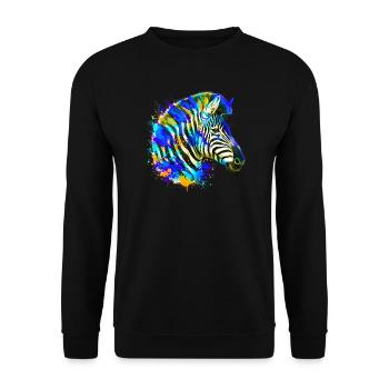 Zèbre - Sweat-shirt Unisexe - noir - Devant - Alina (178cm) & Michal (187cm)