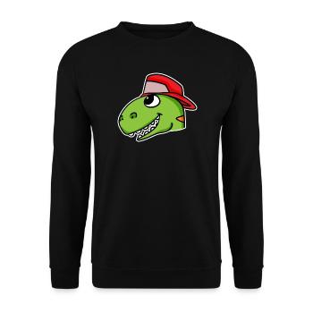 Dinosaur Head Dino - Unisex Sweatshirt - black - Front - Alina (178cm) & Michal (187cm)