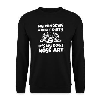 Funny Dog Nose Art Quote - Unisex Sweatshirt - black - Front - Alina (178cm) & Michal (187cm)