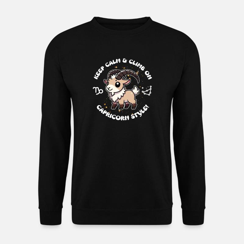 Keep calm and keep climbing – Capricorn Style - Unisex Sweatshirt - black