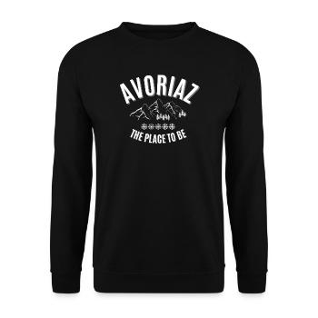 Avoriaz, ski resort, winter sports - Unisex Sweatshirt - black - Front - Alina (178cm) & Michal (187cm)
