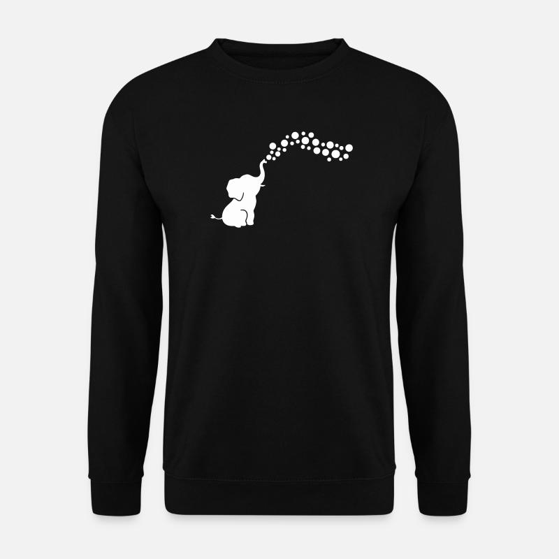 Verspielter Elefant, der Blasen bläst - Unisex Pullover - Schwarz