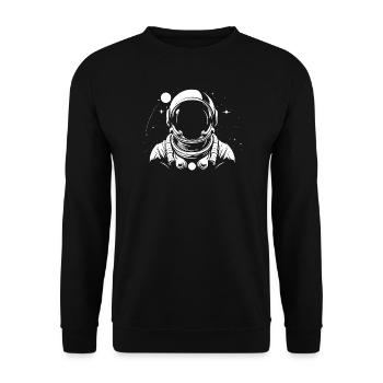 Astronaut schwarz-weiß - Unisex Pullover - Schwarz - Vorne - Alina (178cm) & Michal (187cm)
