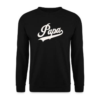 Classic Papa Script - Unisex Sweatshirt - black - Front - Alina (178cm) & Michal (187cm)