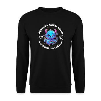 Verseau : là où Crazy & Wonderful entrent en collision - Sweat-shirt Unisexe - noir - Devant - Alina (178cm) & Michal (187cm)