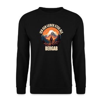 Ich geh lieber Steil als Bergab - Unisex Pullover - Schwarz - Vorne - Alina (178cm) & Michal (187cm)