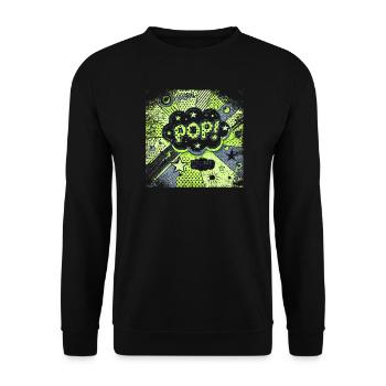 Pop Art GREEN - Unisex Sweatshirt - black - Front - Alina (178cm) & Michal (187cm)