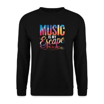 La musique est mon évasion colorée - Sweat-shirt Unisexe - noir - Devant - Alina (178cm) & Michal (187cm)