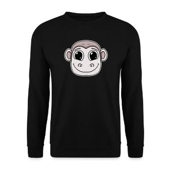 Monkey Head Animal - Unisex Sweatshirt - black - Front - Alina (178cm) & Michal (187cm)
