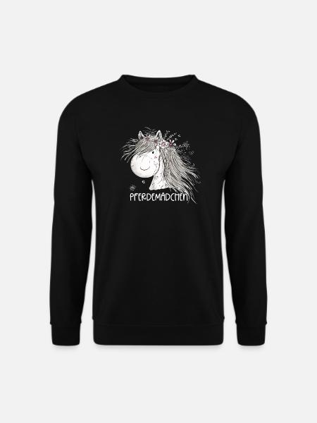 Horse Girl Pferdemädchen Pferde Cartoon - Unisex Pullover - Schwarz