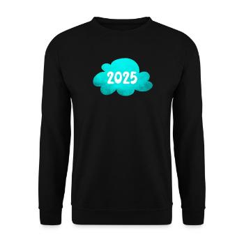 Cloud 2025 Structure Nouvel An Réveillon du Nouvel An Nouvel An - Sweat-shirt Unisexe - noir - Devant - Alina (178cm) & Michal (187cm)