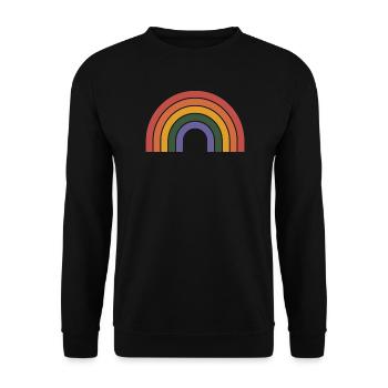 Retro Rainbow Arc Print - Unisex Sweatshirt - black - Front - Alina (178cm) & Michal (187cm)
