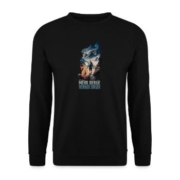 Mehr Berge - Weniger Sorgen - Unisex Pullover - Schwarz - Vorne - Alina (178cm) & Michal (187cm)
