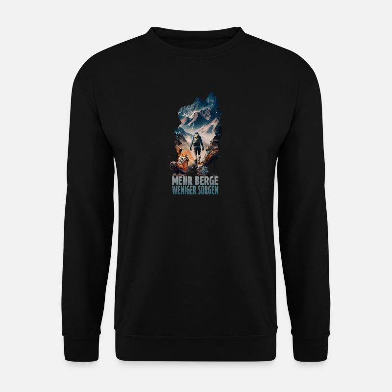 Mehr Berge - Weniger Sorgen - Unisex Pullover - Schwarz