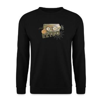 Retro Cassette Collage - Unisex Sweatshirt - black - Front - Alina (178cm) & Michal (187cm)