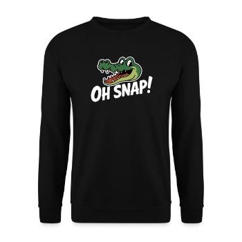 Oh Snap Alligator Cartoon - Unisex Sweatshirt - black - Front - Alina (178cm) & Michal (187cm)