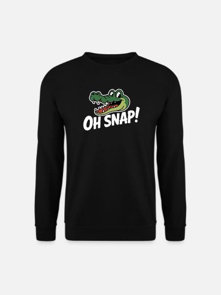 Oh Snap Alligator Cartoon - Unisex Sweatshirt - black