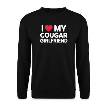 I Love My Cougar Girlfriend - Unisex Pullover - Schwarz - Vorne - Alina (178cm) & Michal (187cm)