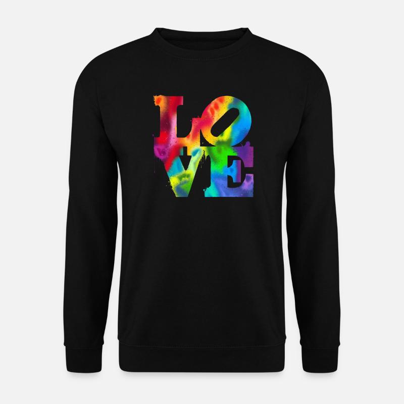 Regenbogen-Graffiti LOVE Burst - Unisex Pullover - Schwarz