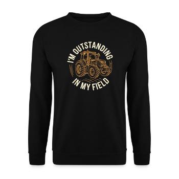 Outstanding in My Field Tractor - Unisex Sweatshirt - black - Front - Alina (178cm) & Michal (187cm)