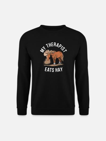 My Therapist Eats Hay - Unisex Sweatshirt - black