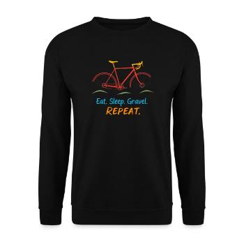 Eat sleep gravel repeat - Unisex Sweatshirt - black - Front - Alina (178cm) & Michal (187cm)
