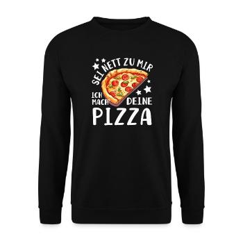 PIzza Bäcker Pizzaiolo - Unisex Pullover - Schwarz - Vorne - Alina (178cm) & Michal (187cm)