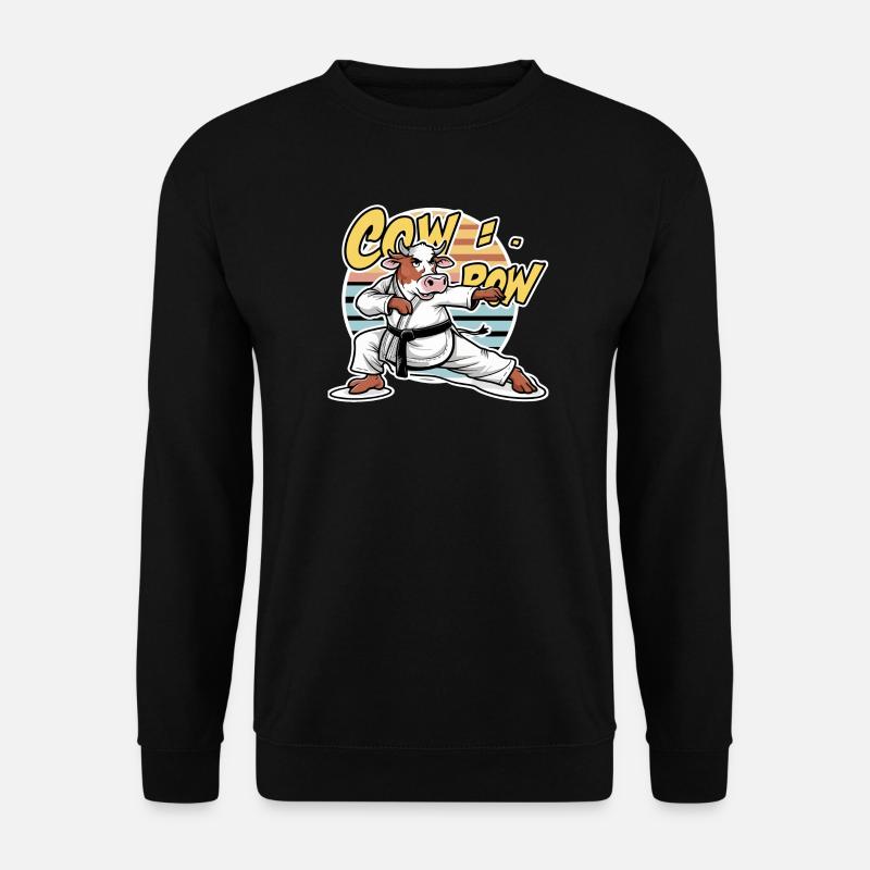 Cow Karate Dojo Retro - Unisex Sweatshirt - black