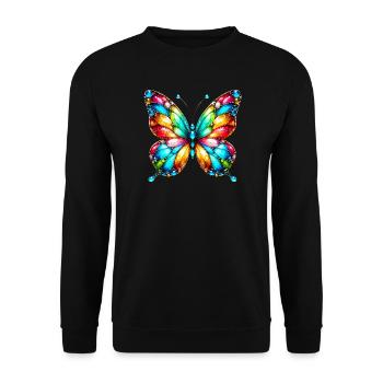 Butterfly - Unisex Sweatshirt - black - Front - Alina (178cm) & Michal (187cm)