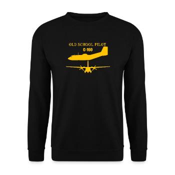 Pilote à l’ancienne C-160 - Sweat-shirt Unisexe - noir - Devant - Alina (178cm) & Michal (187cm)