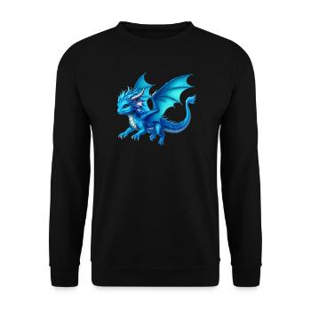 Drache - Unisex Pullover - Schwarz - Vorne - Alina (178cm) & Michal (187cm)