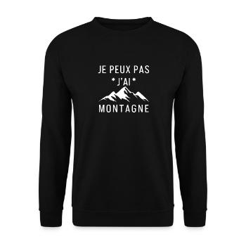I CAN'T I HAVE MOUNTAIN – t-shirt humor hiking - Unisex Sweatshirt - black - Front - Alina (178cm) & Michal (187cm)