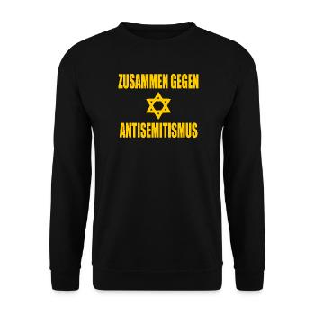 zusammen gegen antisemitismus - Unisex Pullover - Schwarz - Vorne - Alina (178cm) & Michal (187cm)