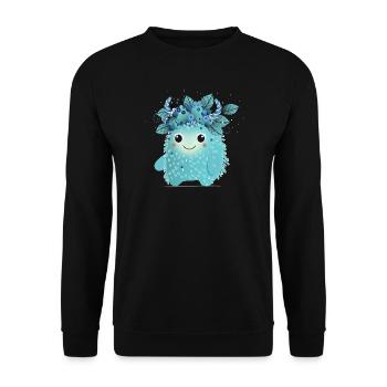 Cute Blueberry Monster – Fruity and Spiky - Unisex Sweatshirt - black - Front - Alina (178cm) & Michal (187cm)